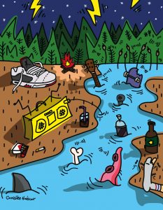 Ilustración de un vertedero