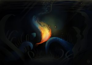 Ilustración de un pez fuego