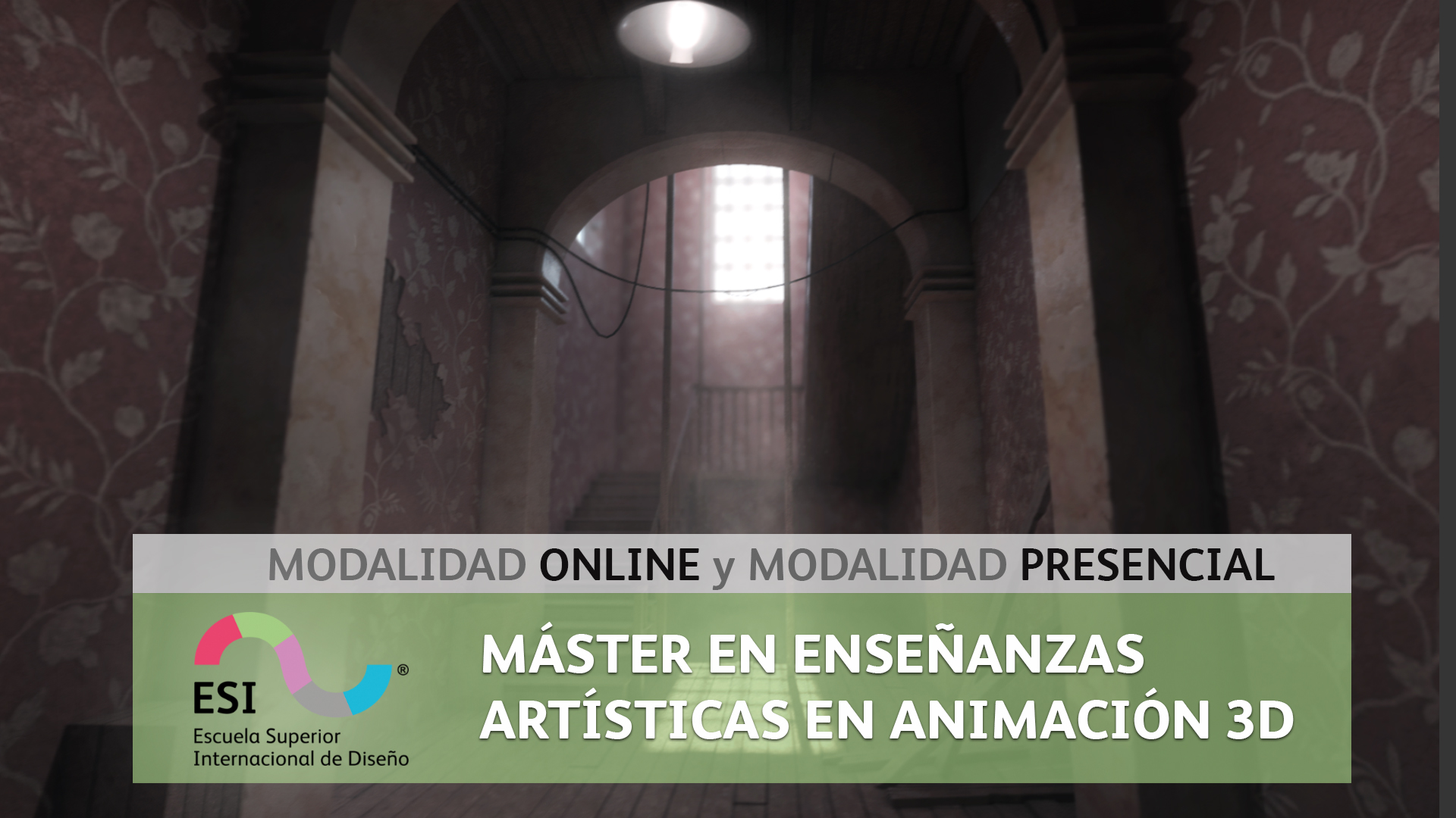 Cartel Máster en Animación 3D modalidad online y presencial