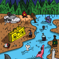 Ilustración de un vertedero