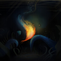 Ilustración de un pez fuego